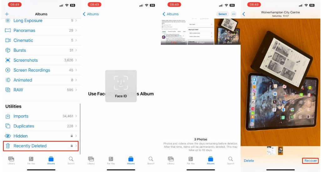 江北苹果14维修分享 iPhone14 上恢复已删除的照片 
