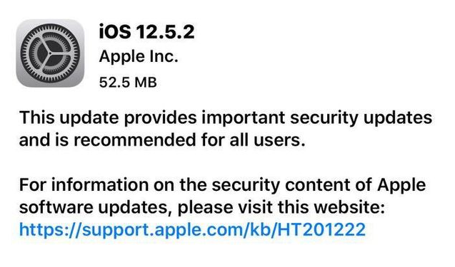 江北苹果手机维修分享iOS12.5.2发布，建议所有老苹果用户安装 